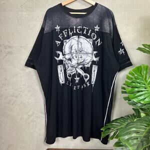 Affliction Y2K Live Fast Big Skull 4XL Shirt